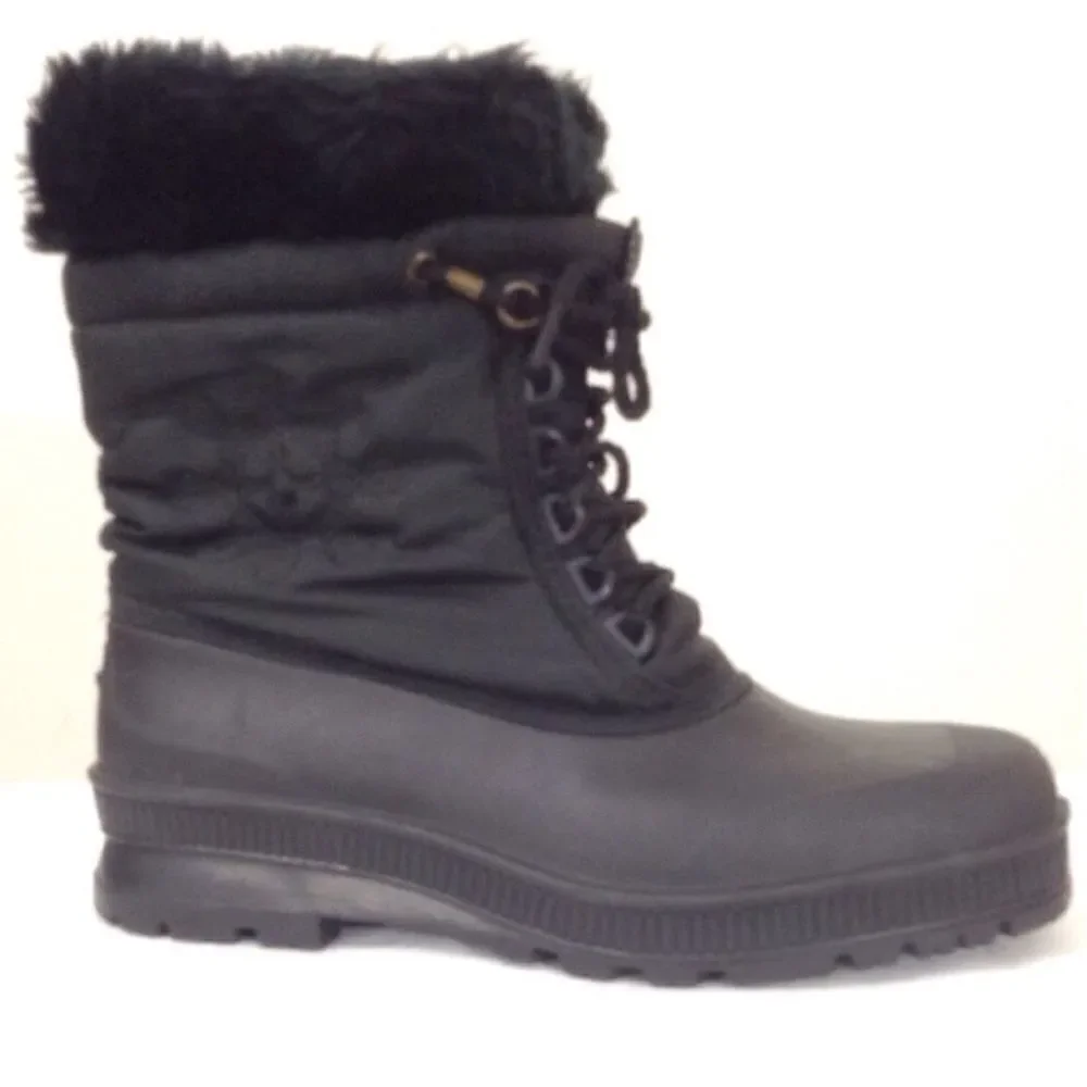 Sorel Black Insulated Waterproof Lace-Up Boots Size 9
